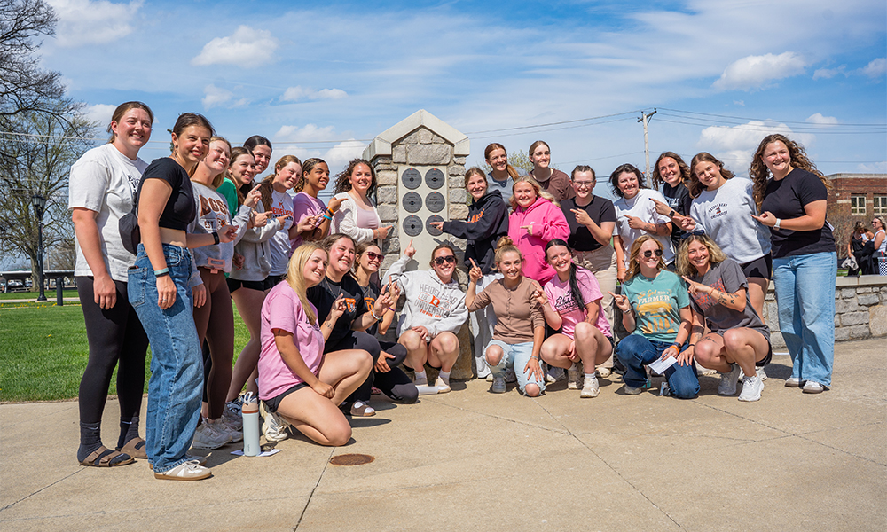 Softball Team supporting Gabbie Stallbaum at Academic All American Ceramony