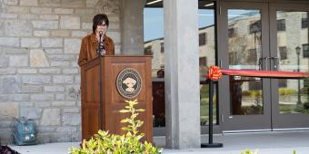 Audrey Warren at Miller Hall dedication